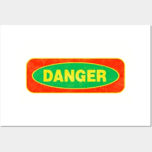 Danger - red & yellow on green Posters and Art